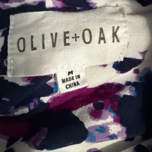 Olive and Oak Abstract Print Purple Blue White Sleeveless Blouse Size Medium