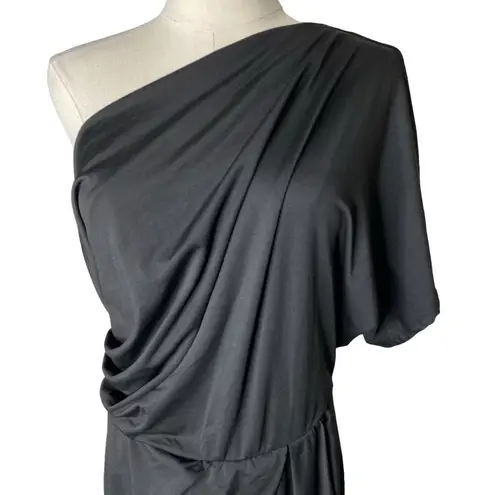 Baltic Born  Addison Black One Shoulder Midi Dress Stretch NEW, size XL