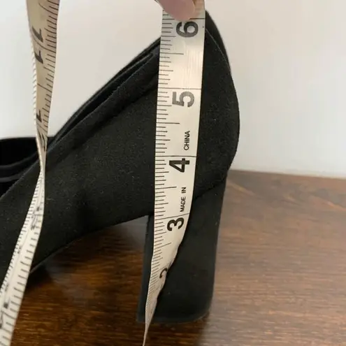 Vero Cuoio Cordani Women's Pump Block Heels Suede Black Round Toe EU 38.5 Size 8.5