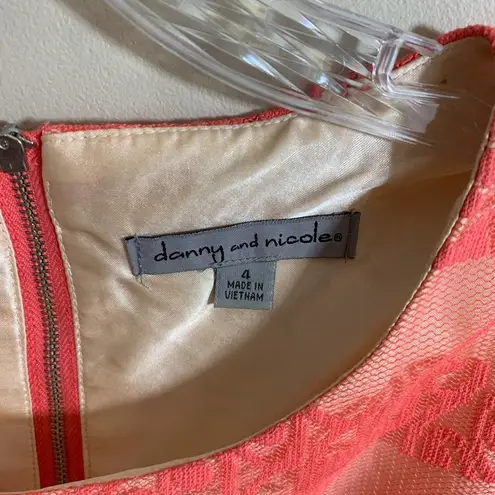 Danny & Nicole Lace Fit & Flare Pink/Coral Dress