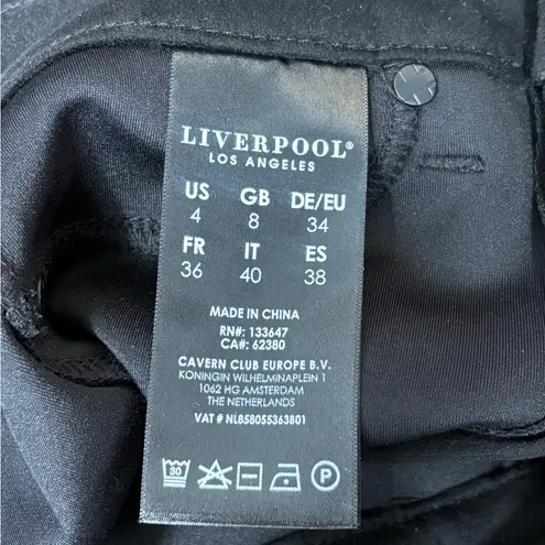 Liverpool Madonna mid rise stretch skinny black faux suede jeans size 4/27