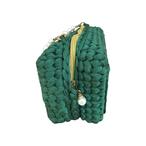 Crochet Pearl handle acrylic gold intricate scroll design front & Back m…