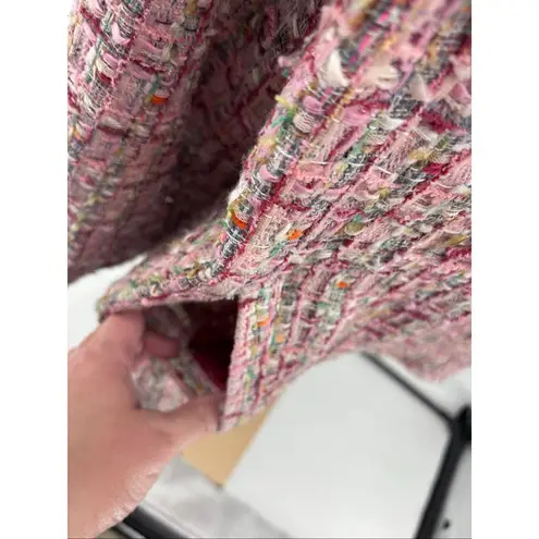 Avec Les Filles Long Pink Shacket Spring Pinks Womens Size Large Tweed Pockets
