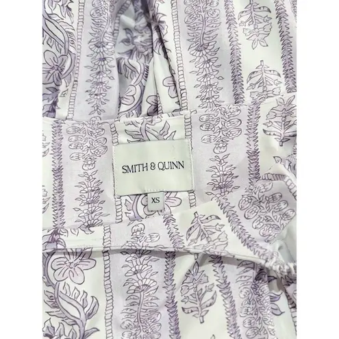 Smith & Quinn Womens Dress Purple Maxi Floral Puff Sleeve Tiered A Line Boho XS