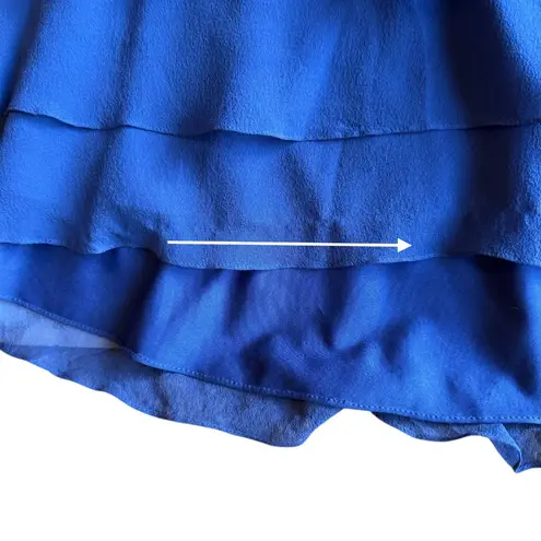 Tadashi Shoji TADASHI Strapless Tiered Ruffle 100% Silk Maxi Dress Sz 10