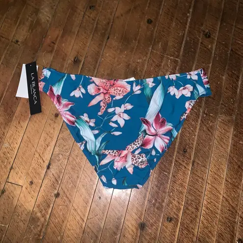 La Blanca teal tropical coconut girl size 14 swim bottoms