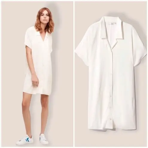 Wilfred Aritzia White Button Down Shirt Dress Size XS