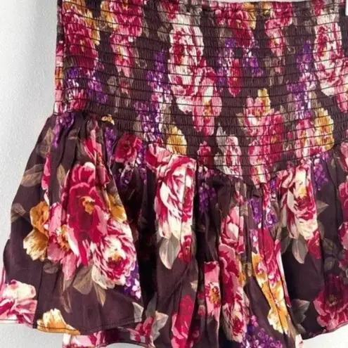 Majorelle Catherine Mini Smocked Skort in Wine Country Small