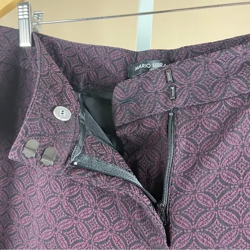 Mario Serrani Size 14 Jacquard Pattern Print Dress Pants Straight Leg Formal