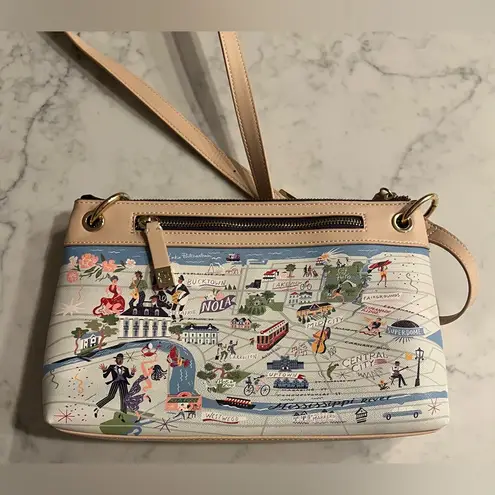 Spartina 449 New Orleans Crossbody Purse Map Print EUC