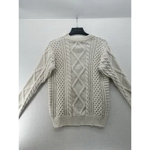 Elfric Eden Oversized Cable Knit Sweater Unisex Color Ivory Size Small