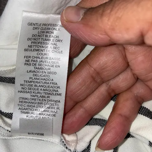 Tibi Womens 8 Black Stripe High Waist Tapered Pleated Retro Menswear Career Boho