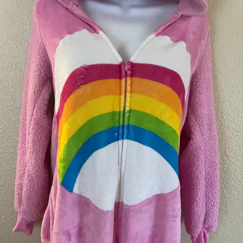 Care Bears Adult Onesie Pajamas Pink With Rainbow Size X-Small