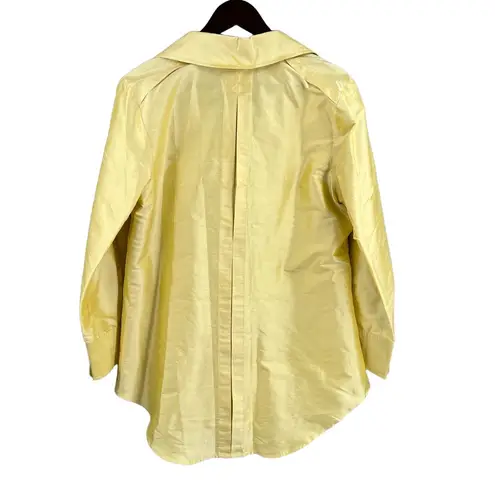 Flatiron Workshop Silk Blouse Yellow Decorative Cuff Vintage Inspired Size 5 (L) Size L