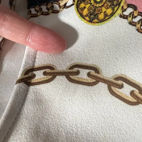 Boston Proper Dress Medium Equestrian Chain Print Short 1/4 Zip Sporty Mod Tunic