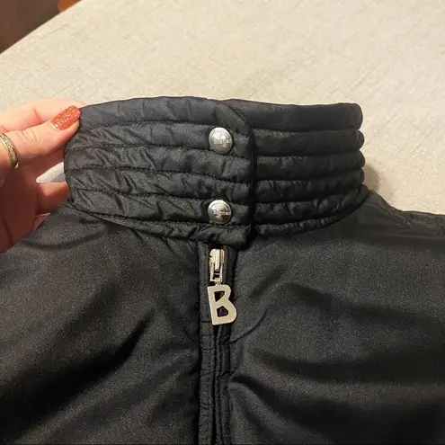 Bogner Black Vintage Ski Bomber Coat Winter Jacket Zip Snap 8 Medium