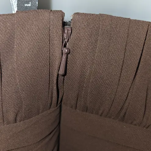 Bill Levkoff Chocolate Strapless Gown Formal Bridesmaid Dress Size 6