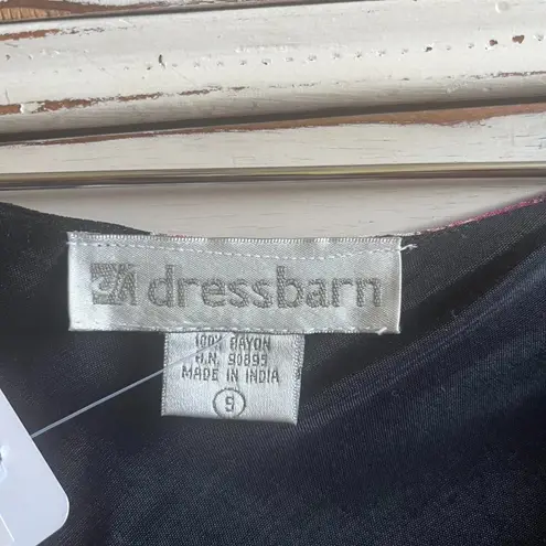 90s vintage floral chiffon square neck cap sleeve maxi dress black and pink XS/S