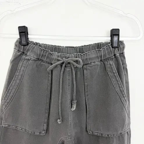 Judith March Washed Gray Utility Jogger Pants