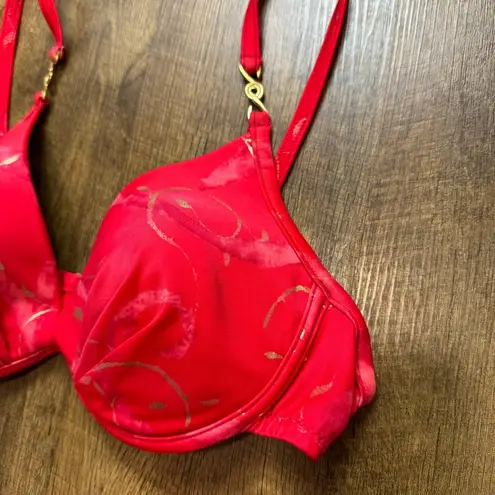 Tara Grinna Womens Bikini Set Sz 10 / 36B/C Red Gold High Cut