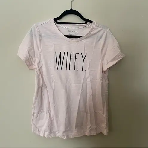 Rae Dunn Light Pink Wifey Short Sleeve Graphic Shirt