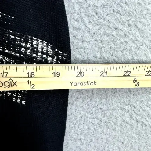 Chico's  Cardigan Womens Small Black‎ Open Front Sleeveless Longline Tweed Boho