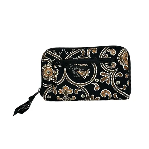 Vera Bradley  2008‎ "Caffe' Latte" Hope Toile Hidden Wristlet Wallet Brown Black
