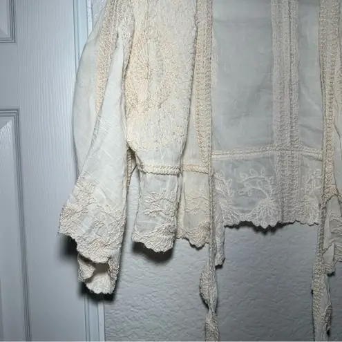 Cider • Cropped Tie Top • Boho Embroidered • Small