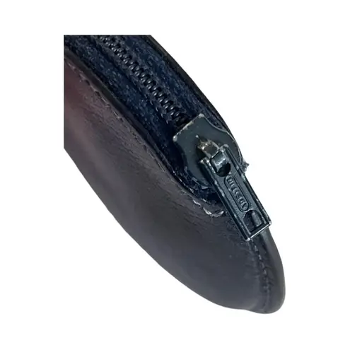 Loewe Vintage Navy Blue Anagram Round Leather Coin Purse Made in Spain