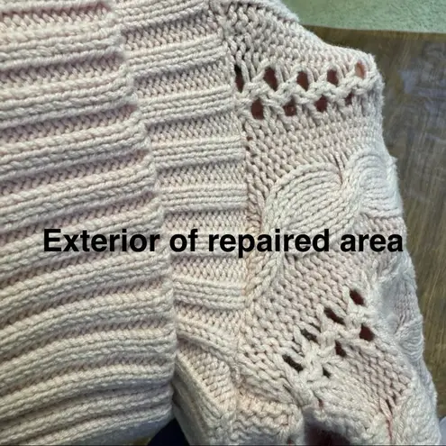 Calvin Klein Jeans Cable Knit Turtleneck Sweater, Pink, Size S Cotton Blend Pink