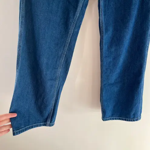 Free People High Rise Utility Straight Leg Relaxed Button Fly Carpenter Jeans