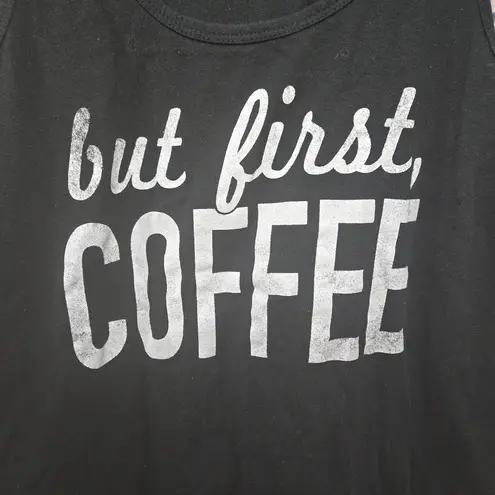 Fifth Sun  Black But First Coffee Racerback Casual Women's Tank Top Size Medium