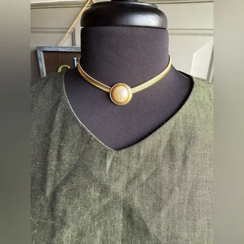 Jones Wear Vintage olive green linen blend two piece skirt set, size 8