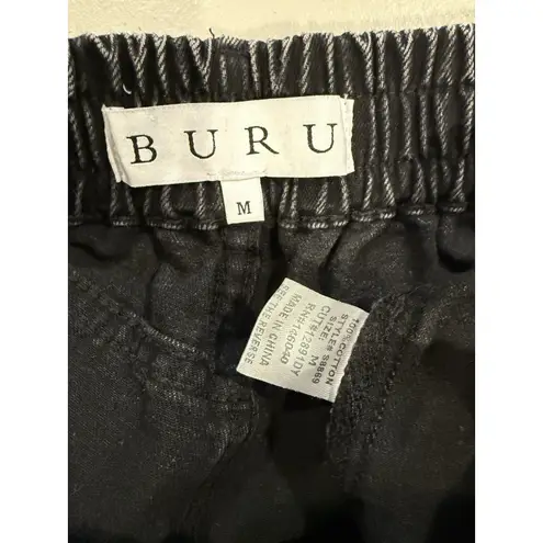 Buru Jogger Jeans Womens 25" High Rise Stretch Grunge Punk Elastic Waist Rocker Black - Image 3
