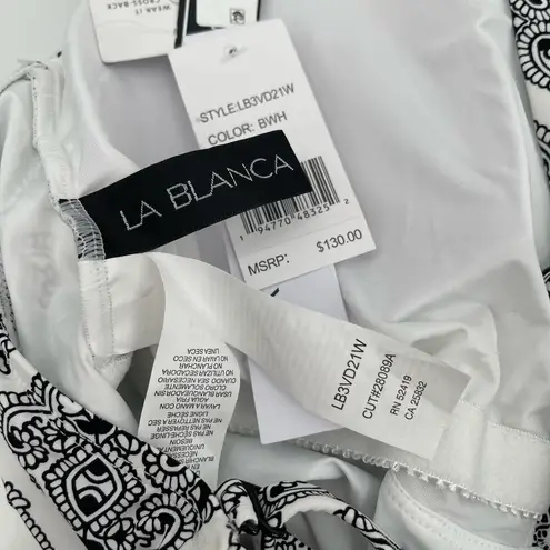 La Blanca Swimsuit Size 18W Oasis Strappy One Piece Mio NWT Paisley B&W Plus