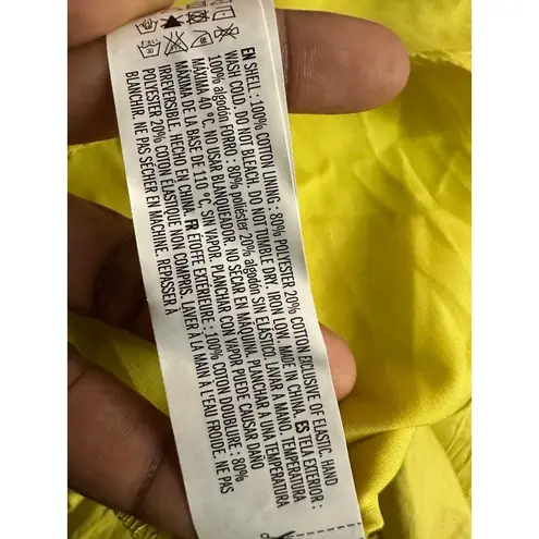 English Factory Puff Short Sleeve Midi Dress Square Neck Ruffle Smocked Detail S