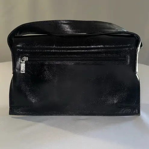 Gianni Chiarini • Vintage Cow Leather Black Shoulder Bag Y2K Italy Coin Pouch