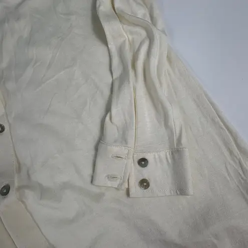 Peruvian Connection Peruvian‎ Connection Snow Drift Light Jersey Shirt Womens Size S Button Up Cream
