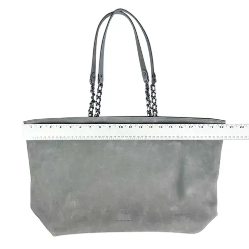 Rebecca Minkoff  Chain-Trim Grey Suede Large Tote Bag