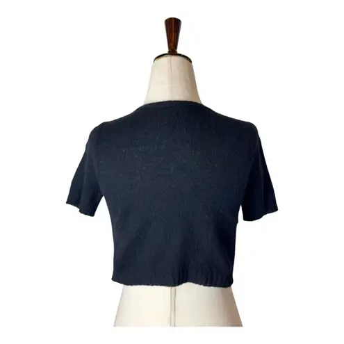 autumn cashmere Sweater Women Small Black Cashmere Beaded Neckline Cardigan