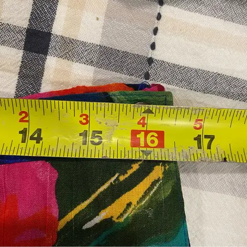 Vtg Alfred Dunner Floral Hawaiian Print Midi Skirt Size 18 Made in USA Floral Red