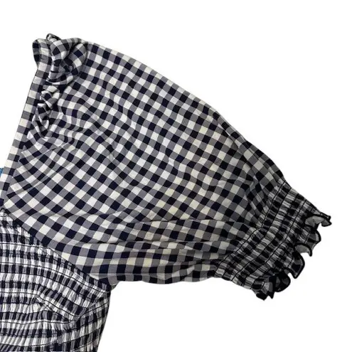 Draper James Gingham Dress Smocked Mini Square Neck Short Sleeve Casual Size 2X