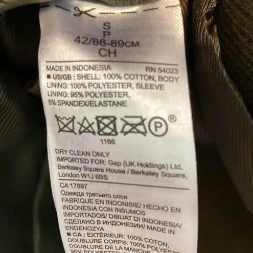 Banana Republic  Womens Coat Sz‎ S Army Green Military Style Jacket