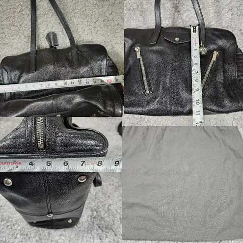 Alexander McQueen READ Leather Skull Padlock Zip Around Biker Bag Black