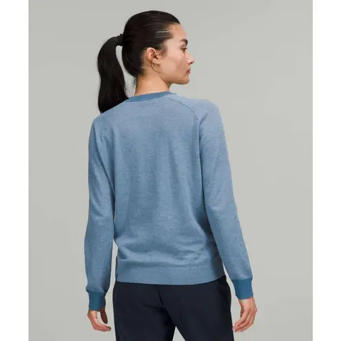 Lululemon  Silk-Blend Crewneck Pullover Sweater Heathered Soft Denim Size 2