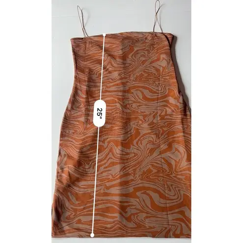 Meshki Mia Orange Brown Mesh Bodycon Mini Dress Women's Size Medium Sexy