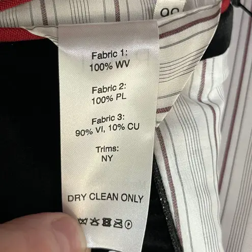 Racil Full Suit Virgin Wool 2 Button Jacket & Trousers Red Black Women’s 36 US 4