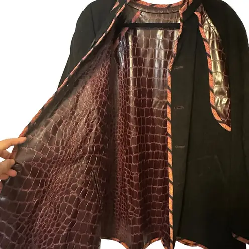 KOOS of Course! Reversible Snake Print Vinyl Jacket Size 1X A63817 Brown