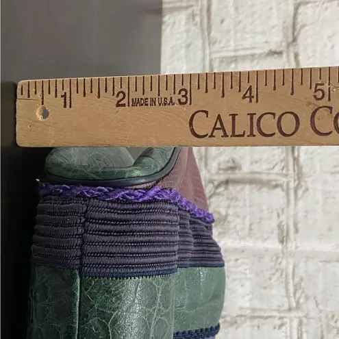 Vintage SHARIF Lizard Croc Leather Patchwork Convertible Clutch Shoulder Bag