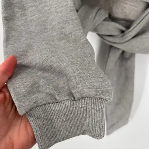 MINKPINK NWT  Women's Tie Front Mock Neck Pullover Sweatshirt Gray Marled Size XS thumbnail 7